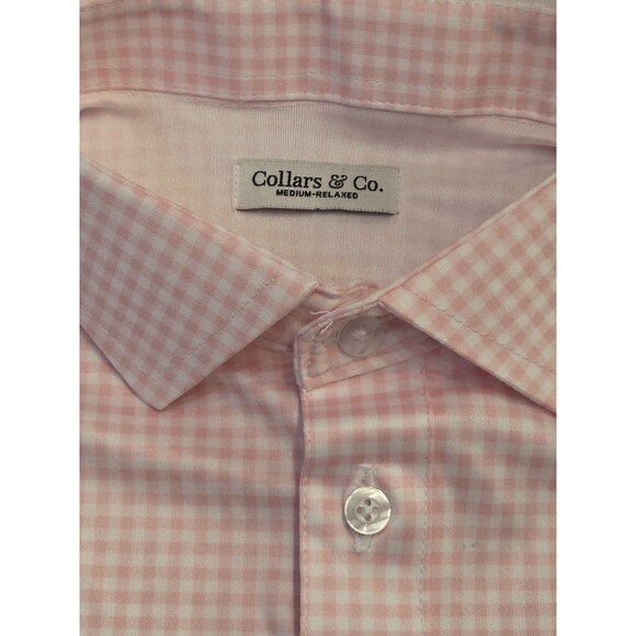 Collars & Co Mens M Relaxed Dress Shirts Blue Houndstooth + Pink Gingham NWOT - Picture 10 of 12